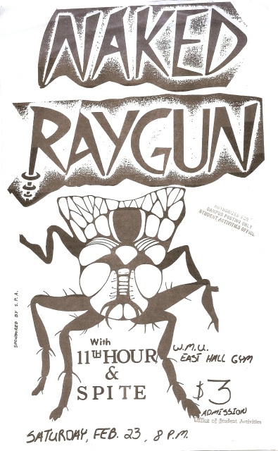 Flyer from Naked Raygun gig.